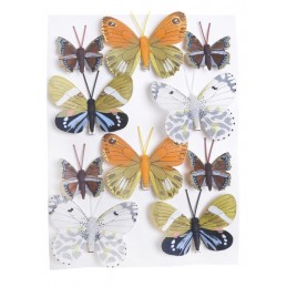 Motylki na klipie 10szt/kpl..4,5-7,5cm