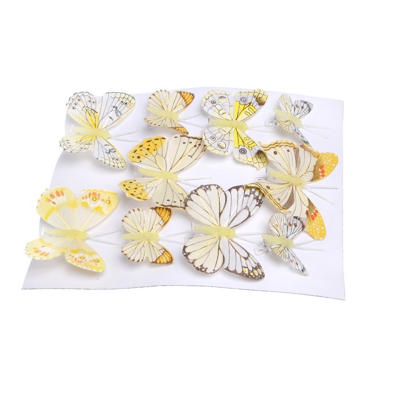 Motyl mix 8cm-5cm na klipie 10szt/kpl