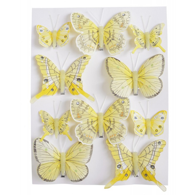 Motylki na klipie 10szt-kpl..4,5cm-6cm