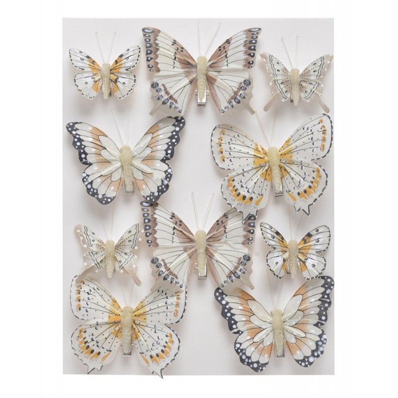 Motylki na klipie 10szt-kpl..4,5cm, 7,5cm