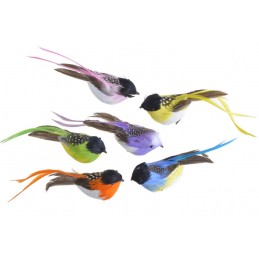 Ptak na klipie 6szt-kpl..17cmL x 3,5cmW x 6,5cmH