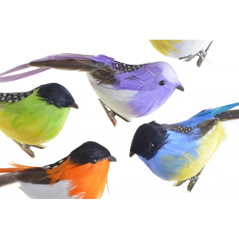 Ptak na klipie 6szt-kpl..17cmL x 3,5cmW x 6,5cmH