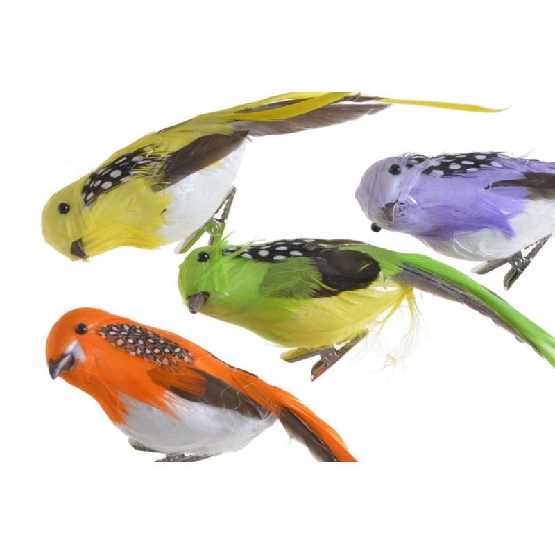 Ptak na klipie 6szt-kpl..19cmL x 4cmW x 5cmH