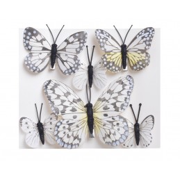 Motyl na klipie 6szt-kpl..12cmL,/ 8cmL /  5cm