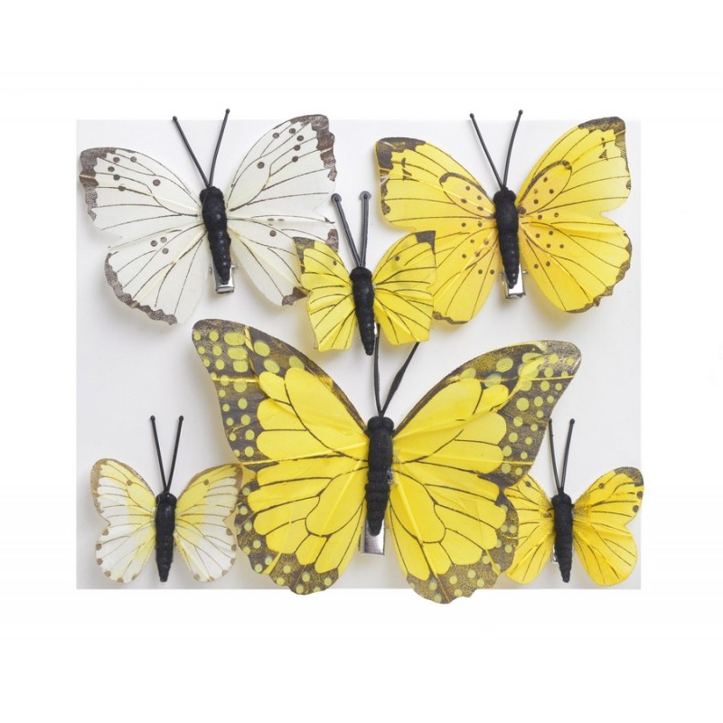 Motyl na klipie 6szt-kpl..12cmL,/ 8cmL /  5cm