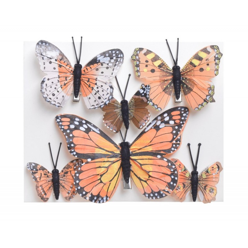 Motyl na klipie 6szt-kpl..12cmL,/ 8cmL /  5cm