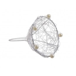 Kryza koło z perłami 9cm
