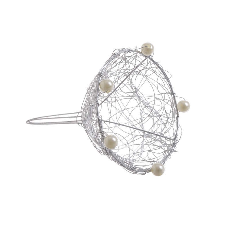 Kryza koło z perłami 9cm