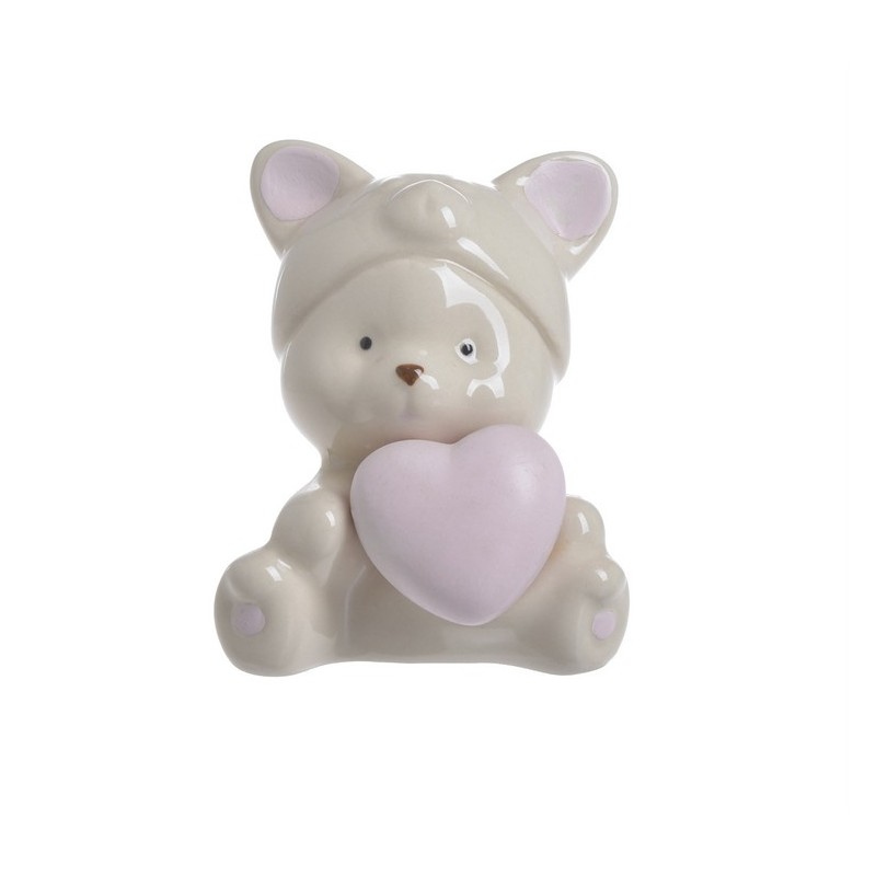 Miś z sercem 7cm - artykuł ceramiczny