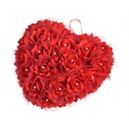 Serce..30cm z róż piankowych i perełek