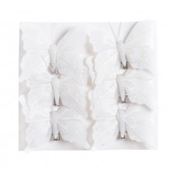 Motyle na klipie 8cm 6szt-kart