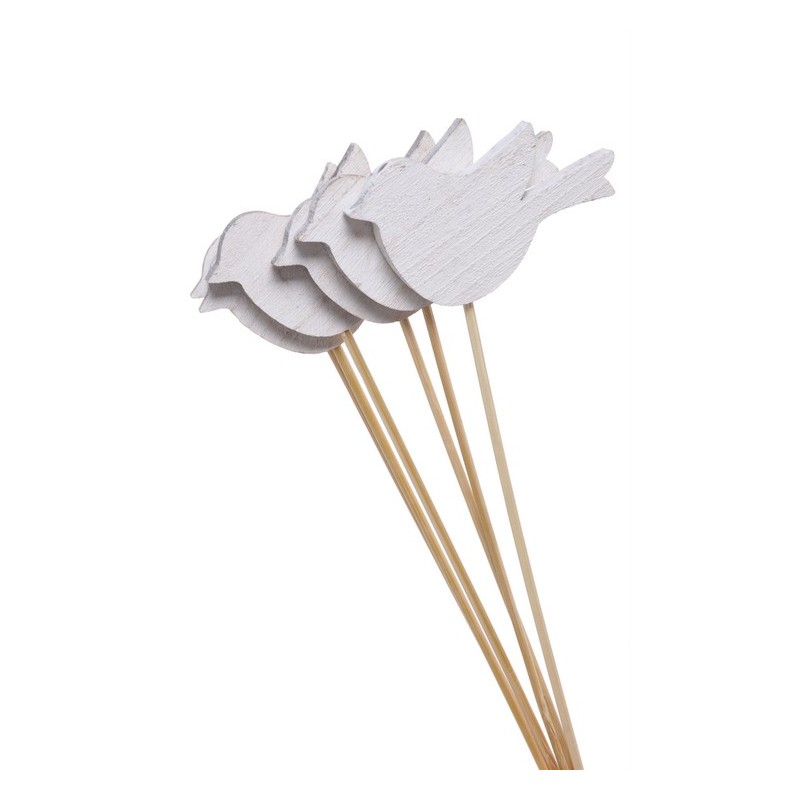 Pik ptaszki biało-szare 6szt/paczka