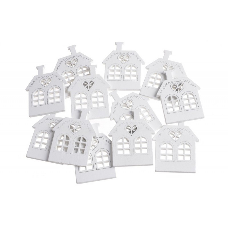Domki 8x6cm, 12szt-pacz - drewno