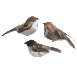 Ptak na klipie, 6szt-pacz..11cmL x 4cmW x 6,5cmH