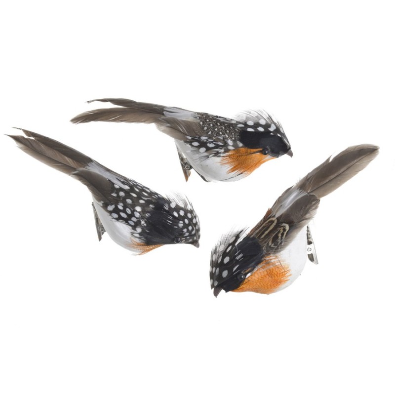 Ptak na klipie, 6szt-pacz..9cmL x 3cmW x 11cmH