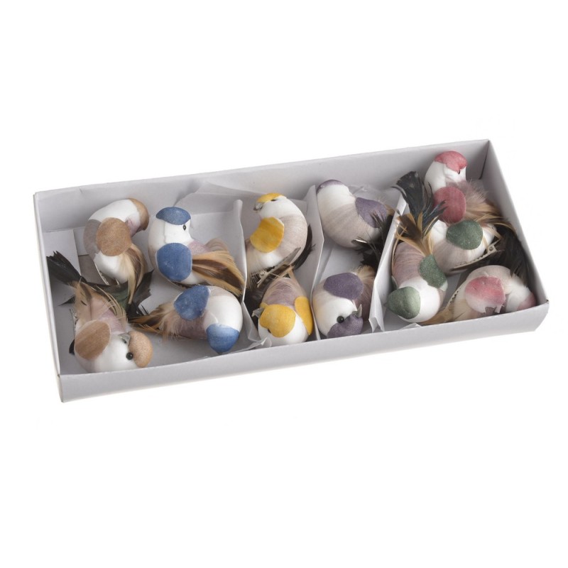 Ptaszki 10cm na klipie,  12szt-kpl