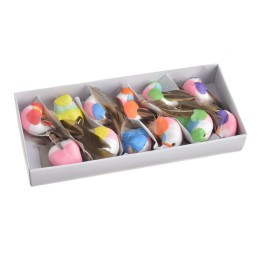 Ptaszki 10cm na klipie,  12szt-kpl