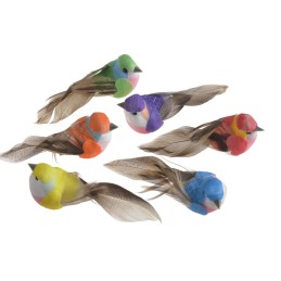 Ptaszki 10cm na klipie,  12szt-kpl