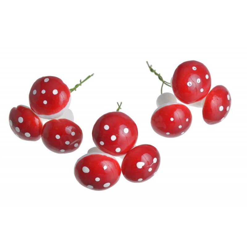 Sztuczne muchomory piki, 9szt-paczka - art. dekoracyjny