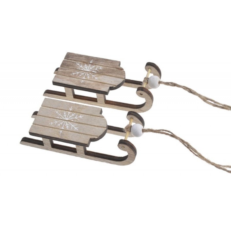 Saneczki drew. 2 szt-pacz..9,5cmL x 3,2cmW x 2,3cmH