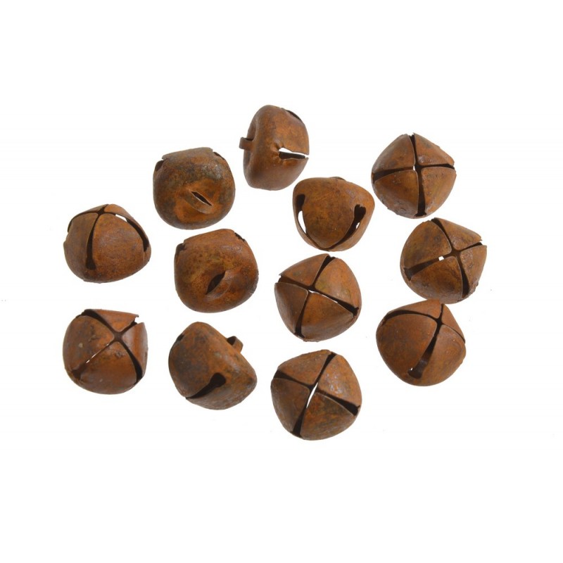 Dzwonki metalowe 2cm, 12szt-pacz RUSTY