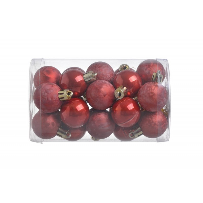 Bombki 3cm w tubie, 25szt/kpl