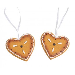 Zawieszki serca ciastkowe 6,5cm 2szt/kpl