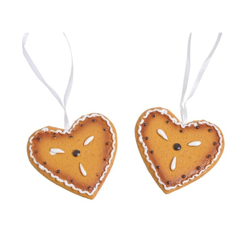 Zawieszki serca ciastkowe 6,5cm 2szt/kpl
