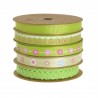 Wstążka dekoracyjna 5 kol.-kpl LT.GREEN..1cm x 5m