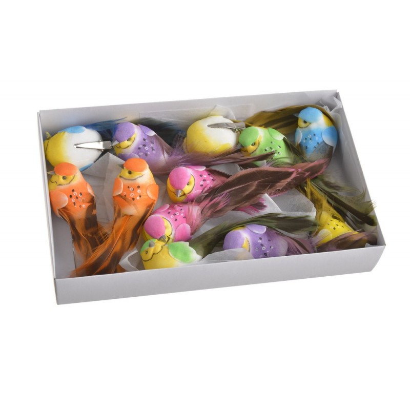 Ptaszki 12,5cm na klipie,  12szt-kp - art. dekoracyjny