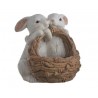 Ceramiczne zające z koszem..30cmH - artykuł dekoracyjny