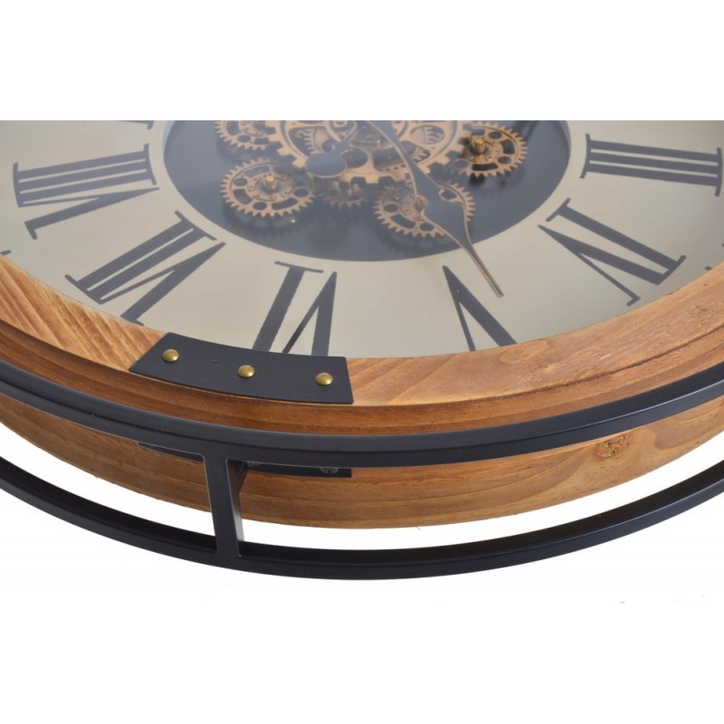 Zegar 60cm, zasilanie 3xAA..60cmL x 8cmW x 73cmH...LT.WOOD-COPPER-CREAM-BLACK