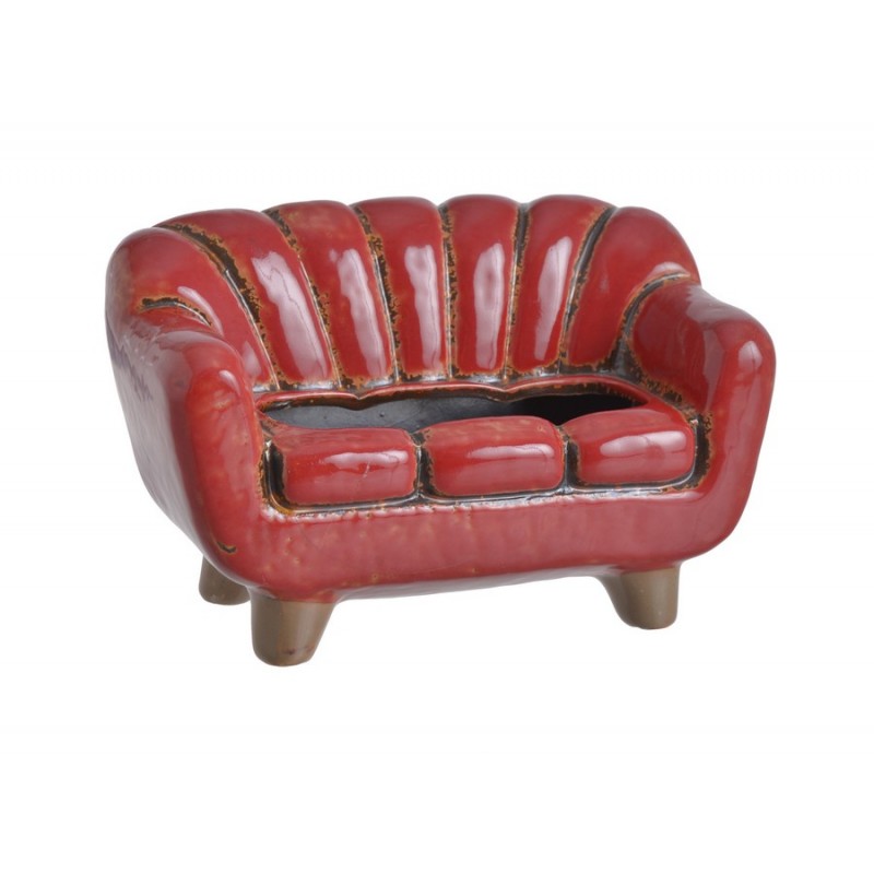 Osłonka sofa ceramiczna...18cmL x 9cmW x 10,5cmH...RED