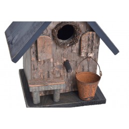 Drewniana budka dla ptaków H21cm.....GREY