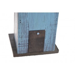 Drewniana budka dla ptaków H24cm...BLUE-GREY-WHITE