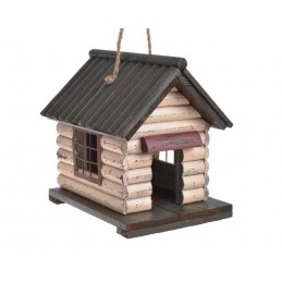 Drewniana budka dla ptaków H24,5cm...WHITE-GREEN