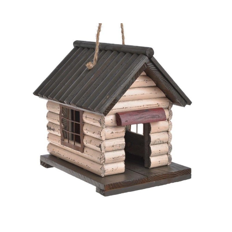 Drewniana budka dla ptaków H24,5cm...WHITE-GREEN