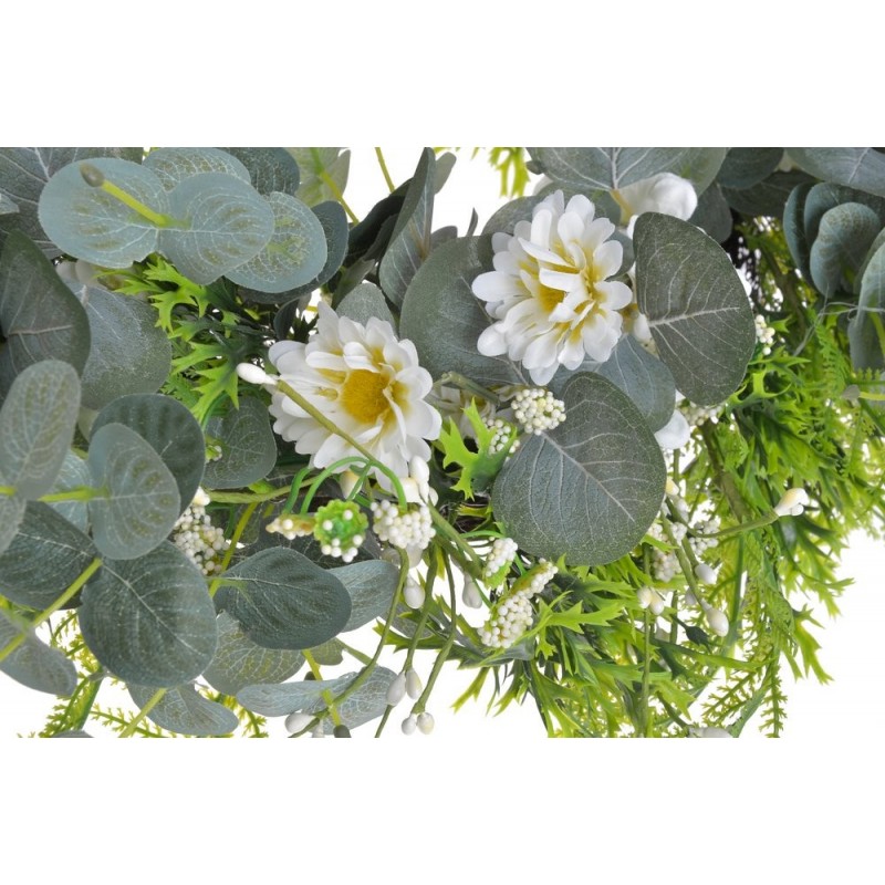 Wianek 60cm - artykuł dekoracyjny...60cmØ8cmH..8-0 pcs......WHITE-GREEN