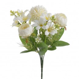 Bukiecik mieszany - sztuczna roślina..29cm....01 CREAM
