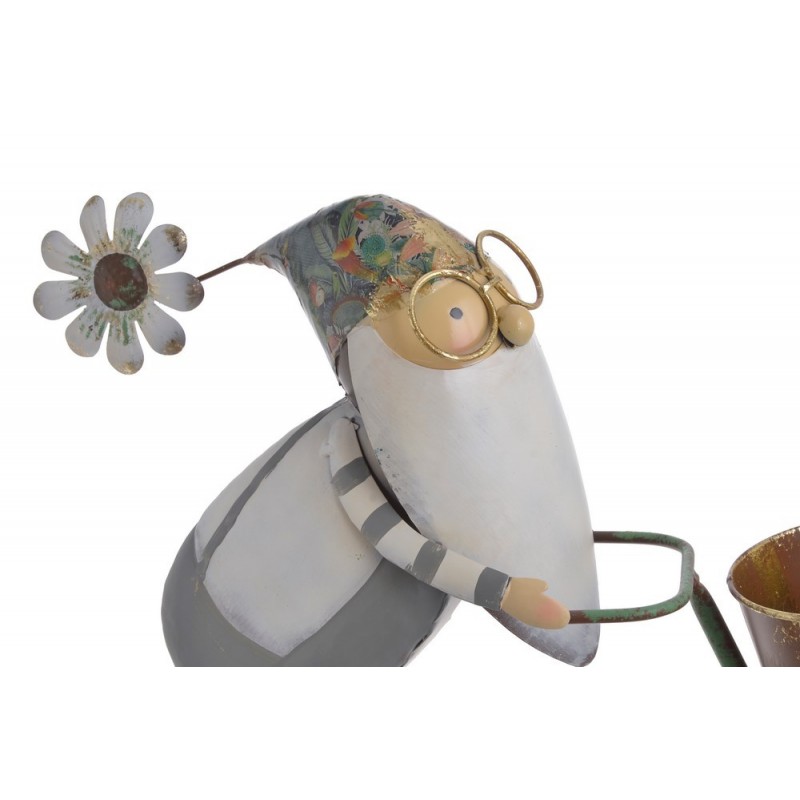 Metalowy krasnal na rowerze z osonk¥ H53cm