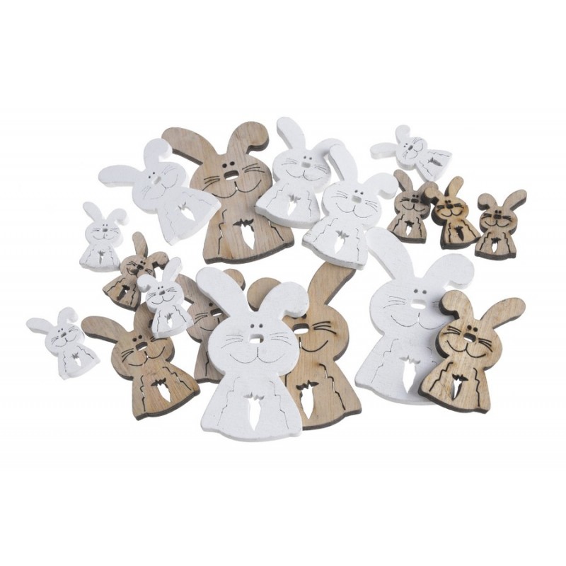 Zające wykrawanki mix, 3 rozm. 18szt-paczka...7cmH, 5cmH, 3cmH