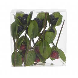 Malinki/ jeżyny 3szt-pęcz x12..10cm...RED-BLACK