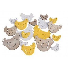 Kury mix 18szt-pacz..3cmL / 5,5cmL /7,5cmL....YL-WH-NAT