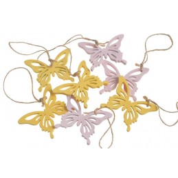 Motylki wykrawanki, 8szt-pacz..7cmL x 0,5cmW x 5,3cmH..100-20 bags..8 pcs-bag....YELLOW-PINK