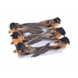 Ptak na klipie, 6szt-paczka..9cmL... OR-NAT