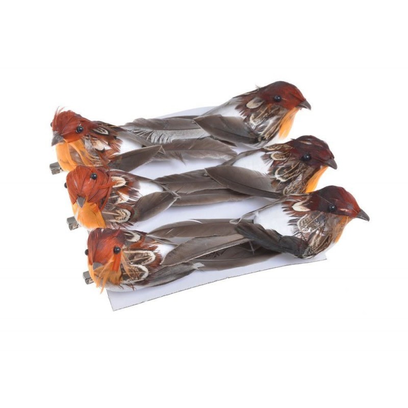 Ptak na klipie, 6szt-paczka..11cmL... OR-NAT