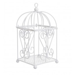 Klatka metalowa 15cmH...WHITE art. dekoracyjny