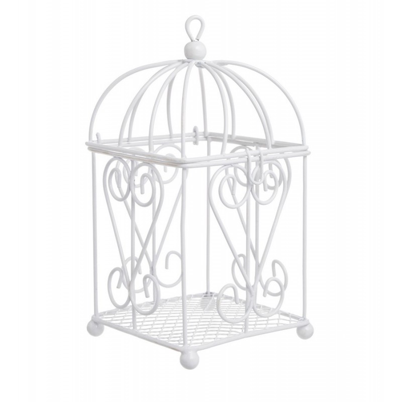 Klatka metalowa 15cmH...WHITE art. dekoracyjny