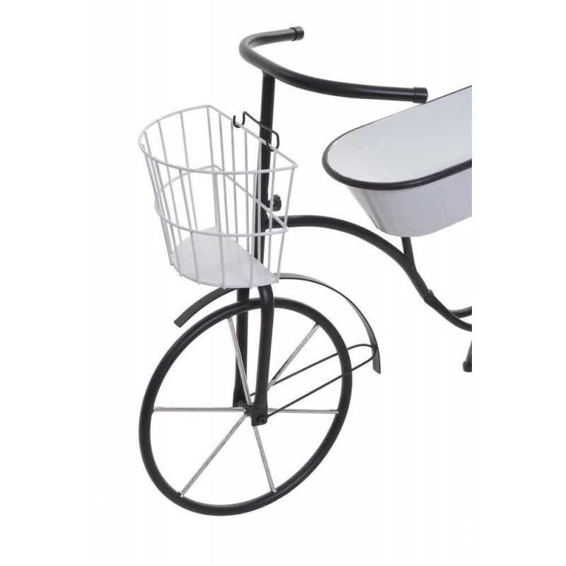 Metalowy kwietnik rower..102cmLx34,5cmWx62cmH..1-0 pcs......BLACK-WHITE