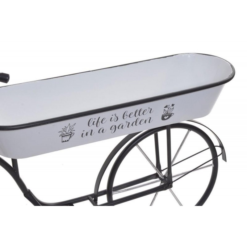 Metalowy kwietnik rower..102cmLx34,5cmWx62cmH..1-0 pcs......BLACK-WHITE